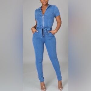 HAUTE MONDE | Denim Jumpsuit (without belt)